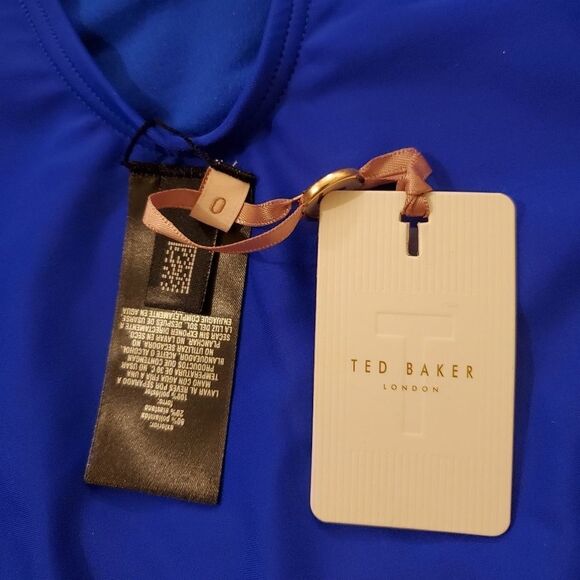 Ted Baker Pikaa Halter Swimsuit Bright Blue. - Picture 11 of 14